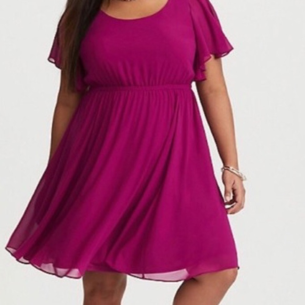 Fuchsia Torrid Flutter Dress